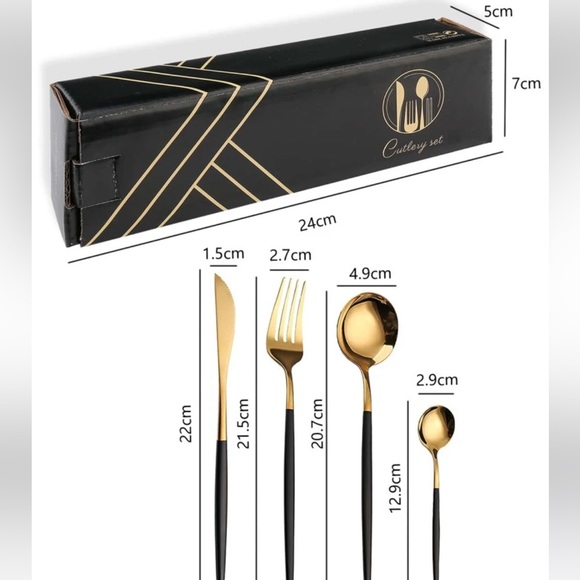 24pcs Stainless Steel Stainless Steel Cutlery, Portuguese Cutlery Spoon nwt - Picture 2 of 9